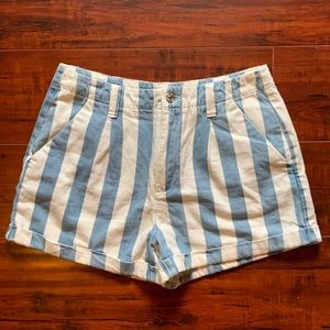 Striped Beach Jean Shorts